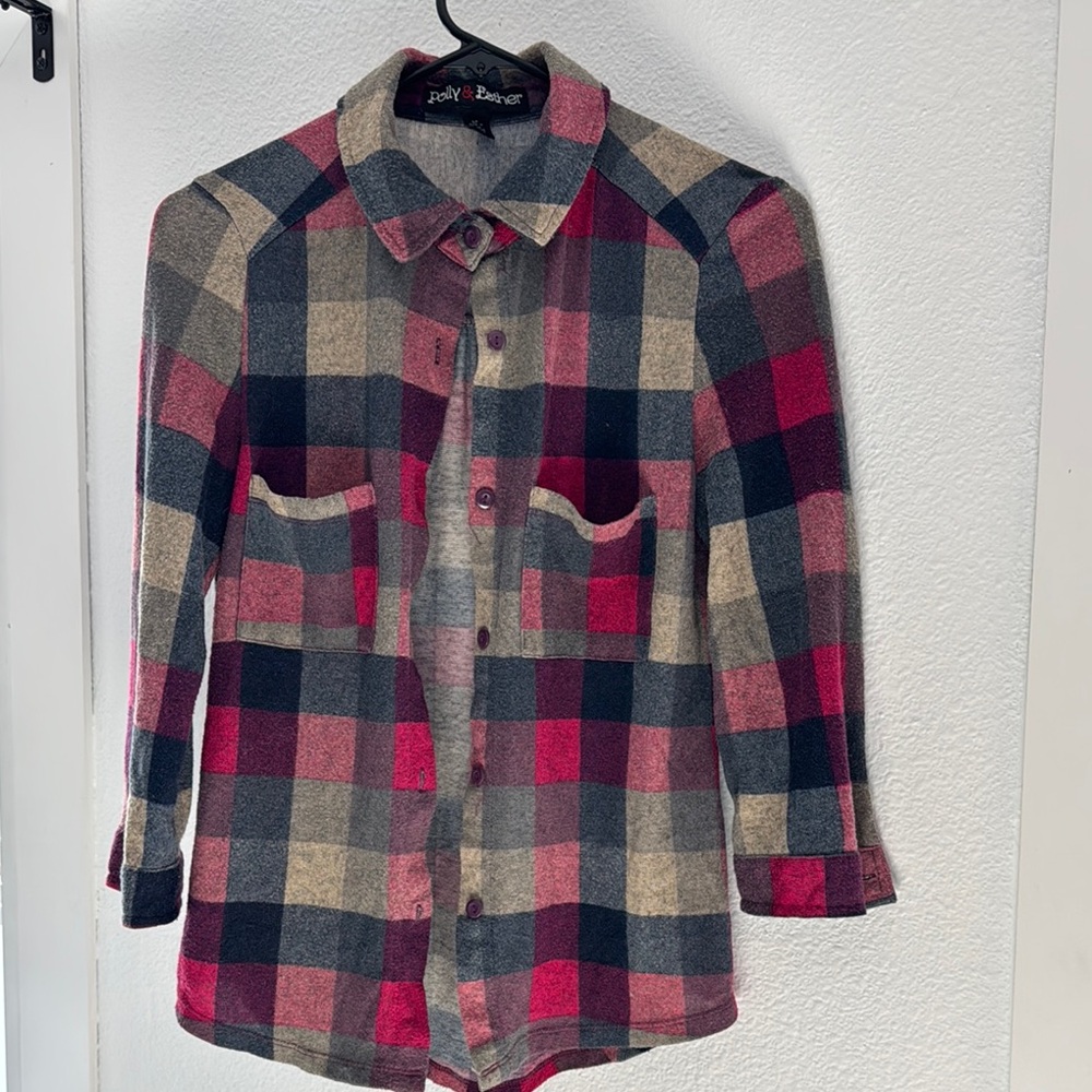 Plaid Button-Up Shirt